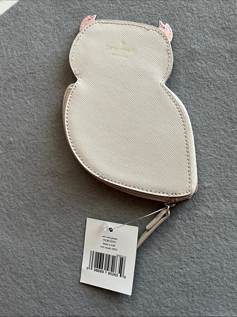 kate spade Cream and Pink Owl Coin Wallet with Gold Scales - Picture 3 of 4